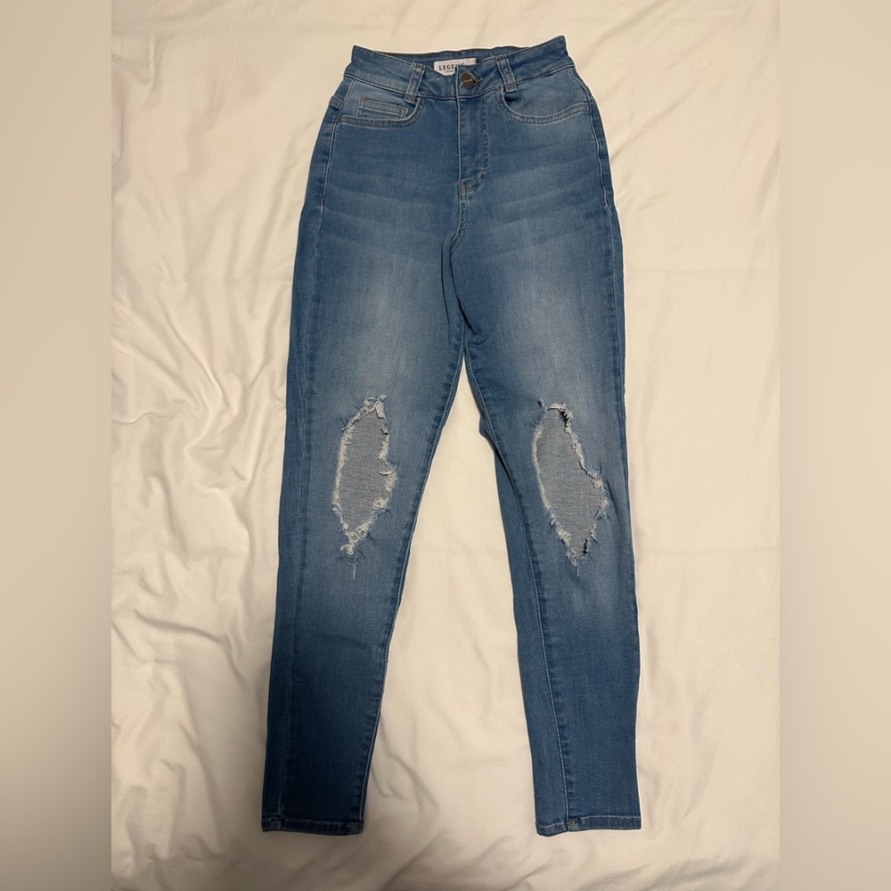 Legend London High Rise Ripped Jeans